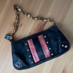 GUCCI Monogram Web Clutch Black - Used